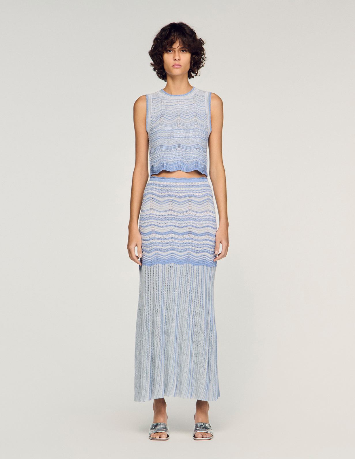 Жіночий в'язаний топ з ефектом омбре_2