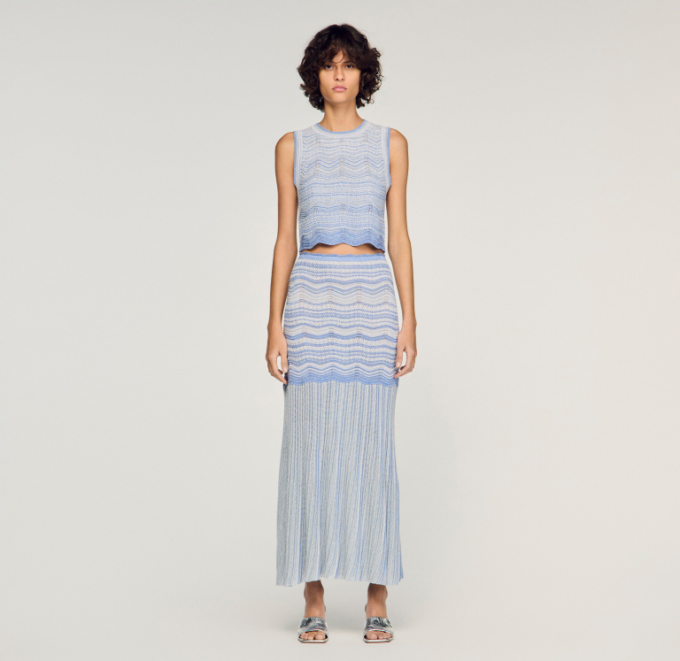 Жіночий в'язаний топ з ефектом омбре