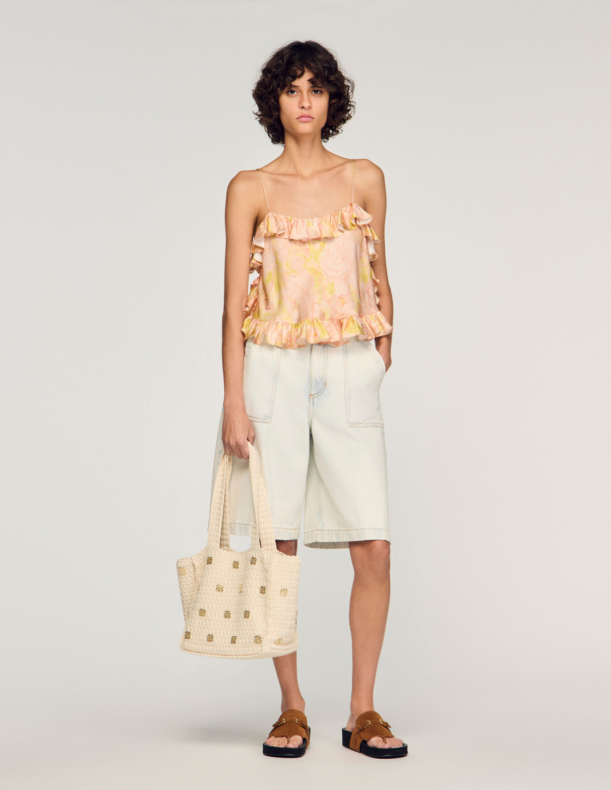 Женский укороченный топ с цветочным принтом_1