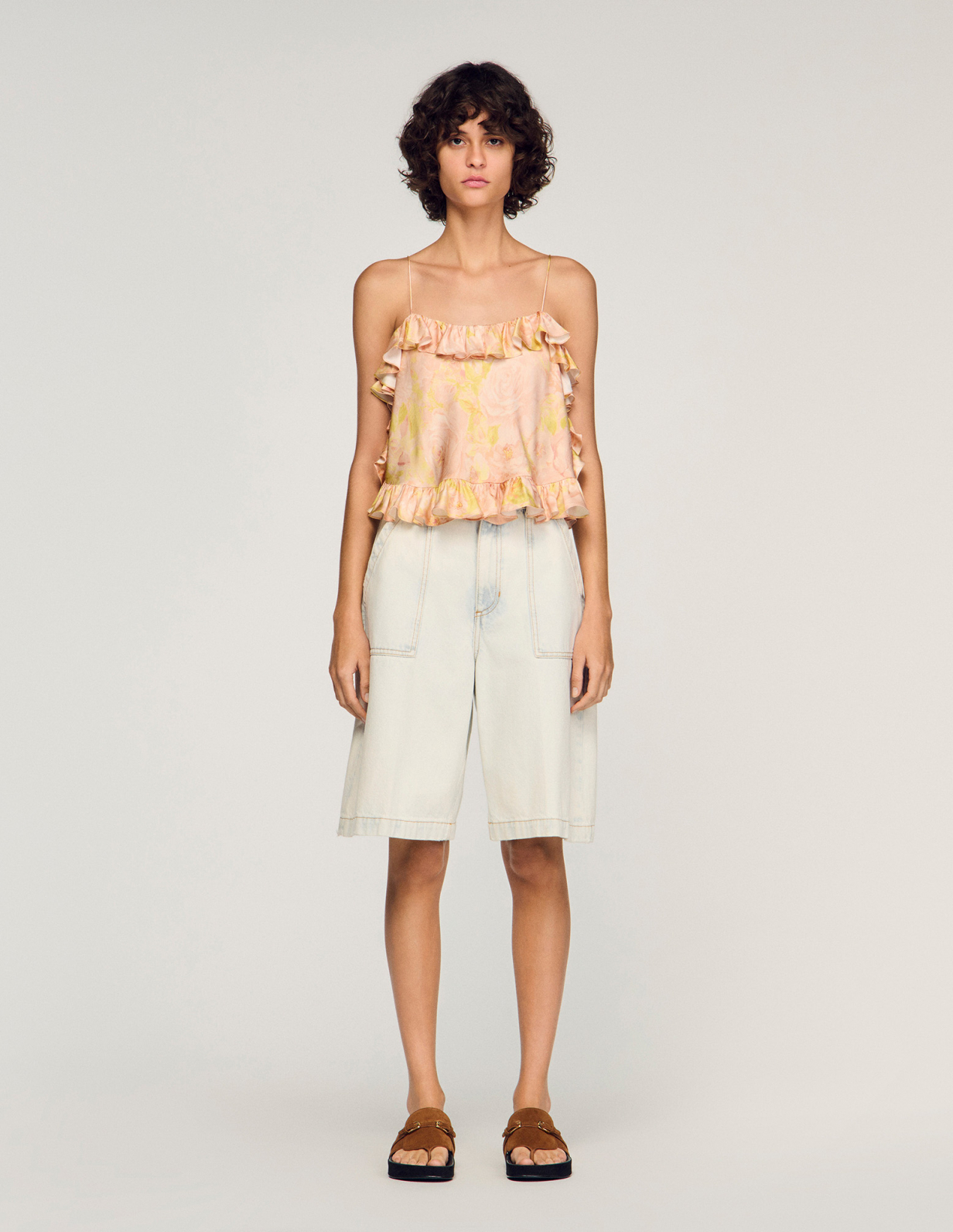 Женский укороченный топ с цветочным принтом_2