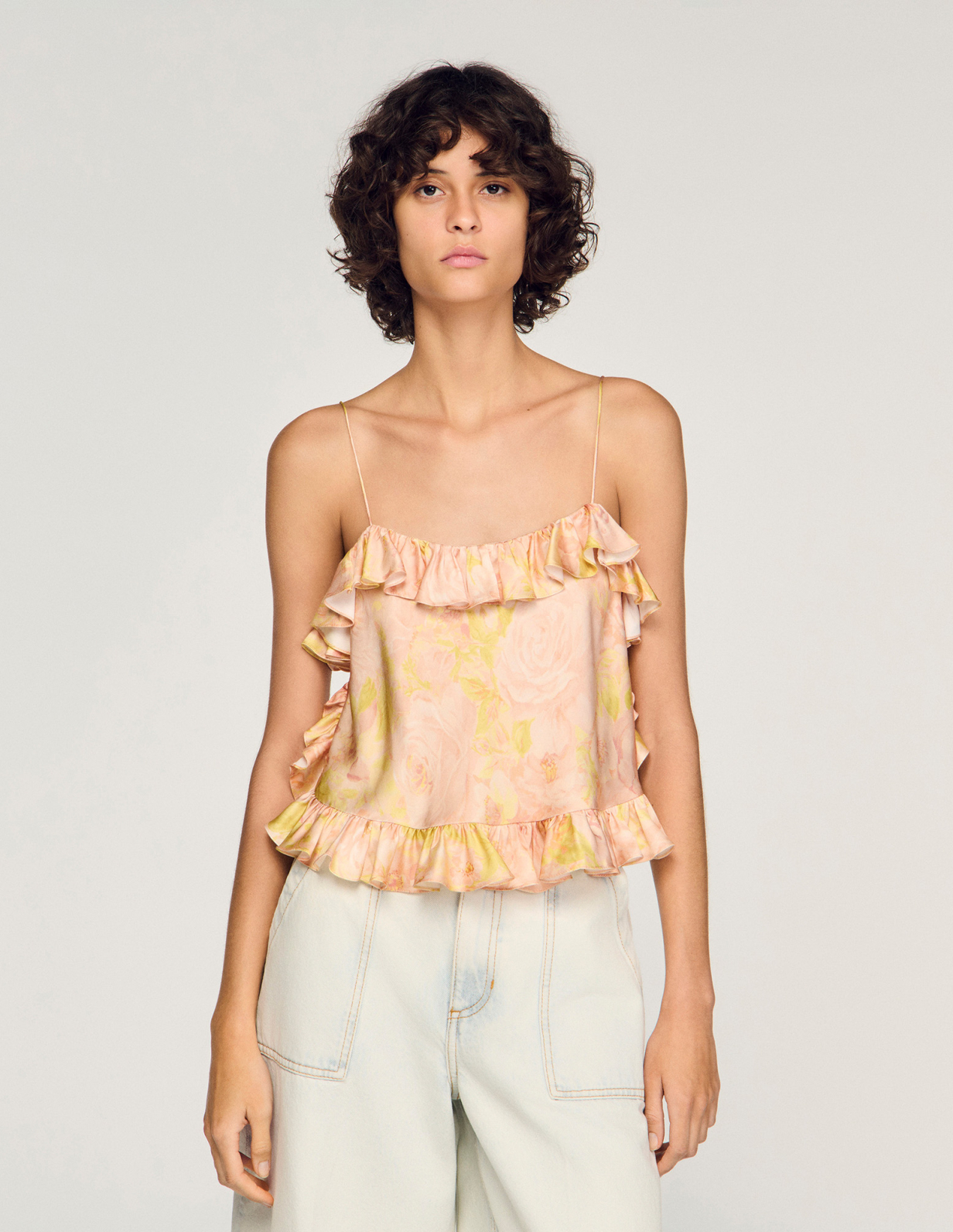 Женский укороченный топ с цветочным принтом_4