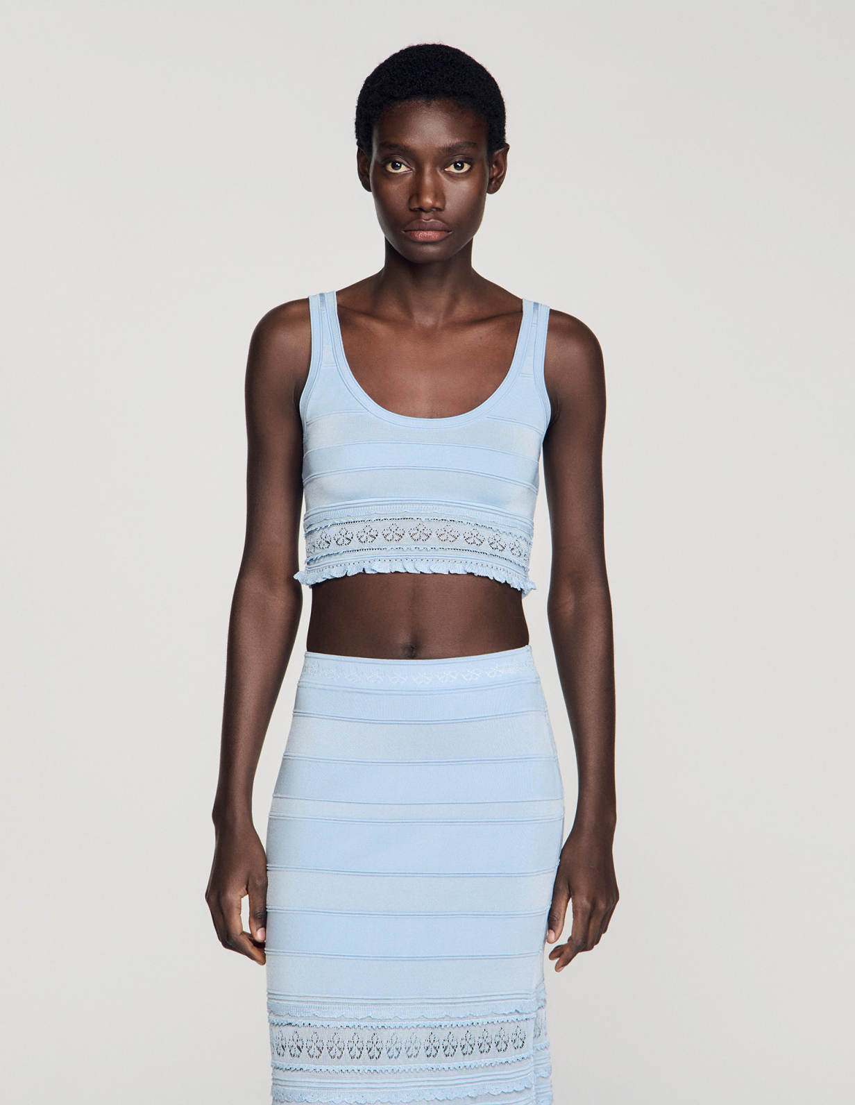 Жіночий блакитний топ з ажурної в'язки_4