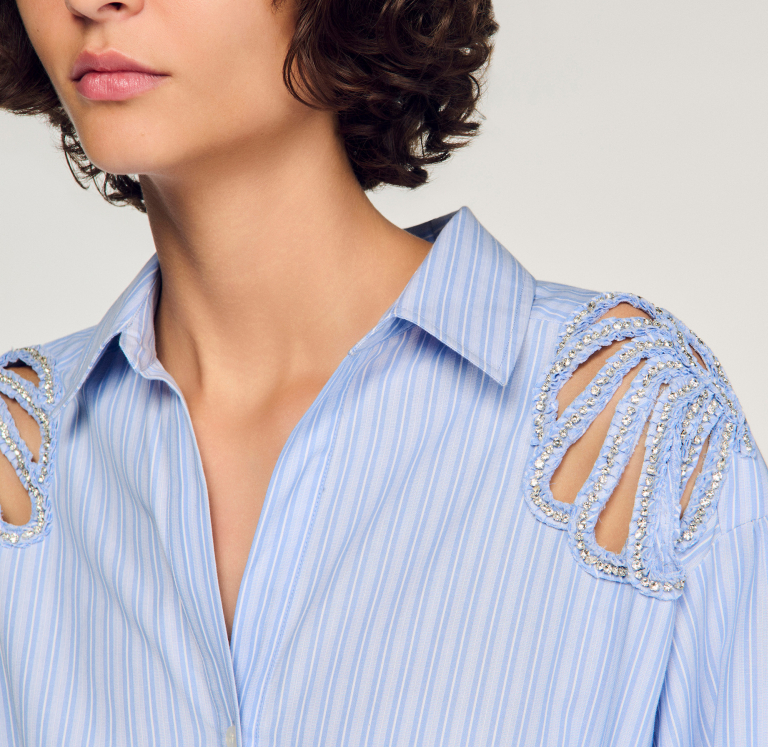 Женское короткое полосатое платье