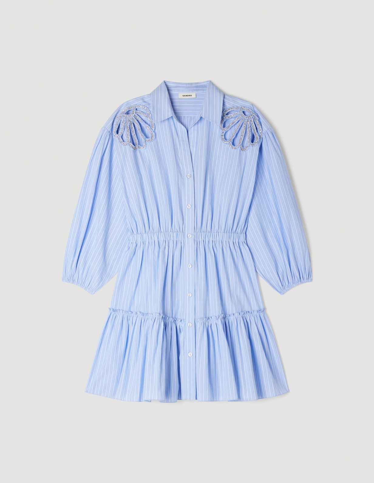 Женское короткое полосатое платье_6