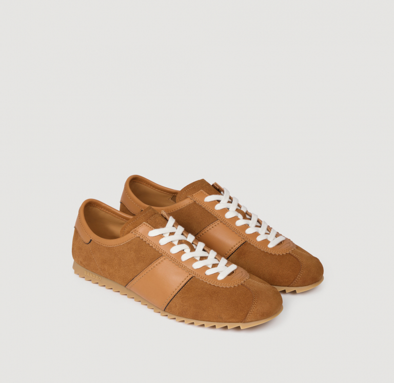 Чоловічі коричневі кросівки зі шкіри та замші