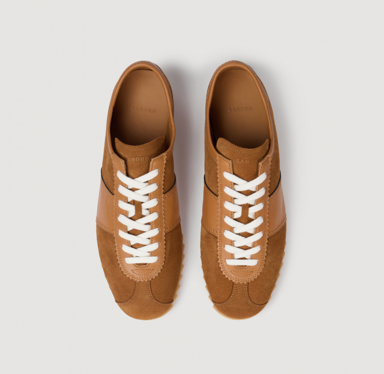 Чоловічі коричневі кросівки зі шкіри та замші