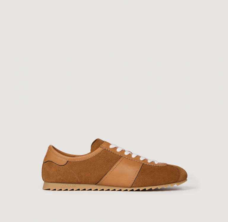 Чоловічі коричневі кросівки зі шкіри та замші