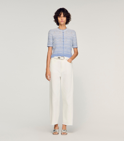 Жіночий в'язаний кардиган з градієнтним візерунком