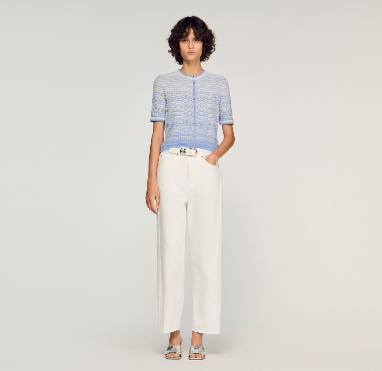 Женский вязаный кардиган с градиентным узором