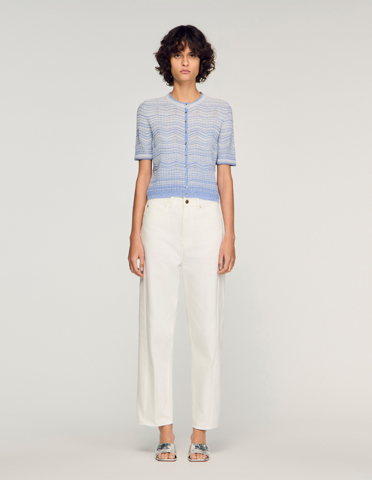 Женский вязаный кардиган с градиентным узором_2