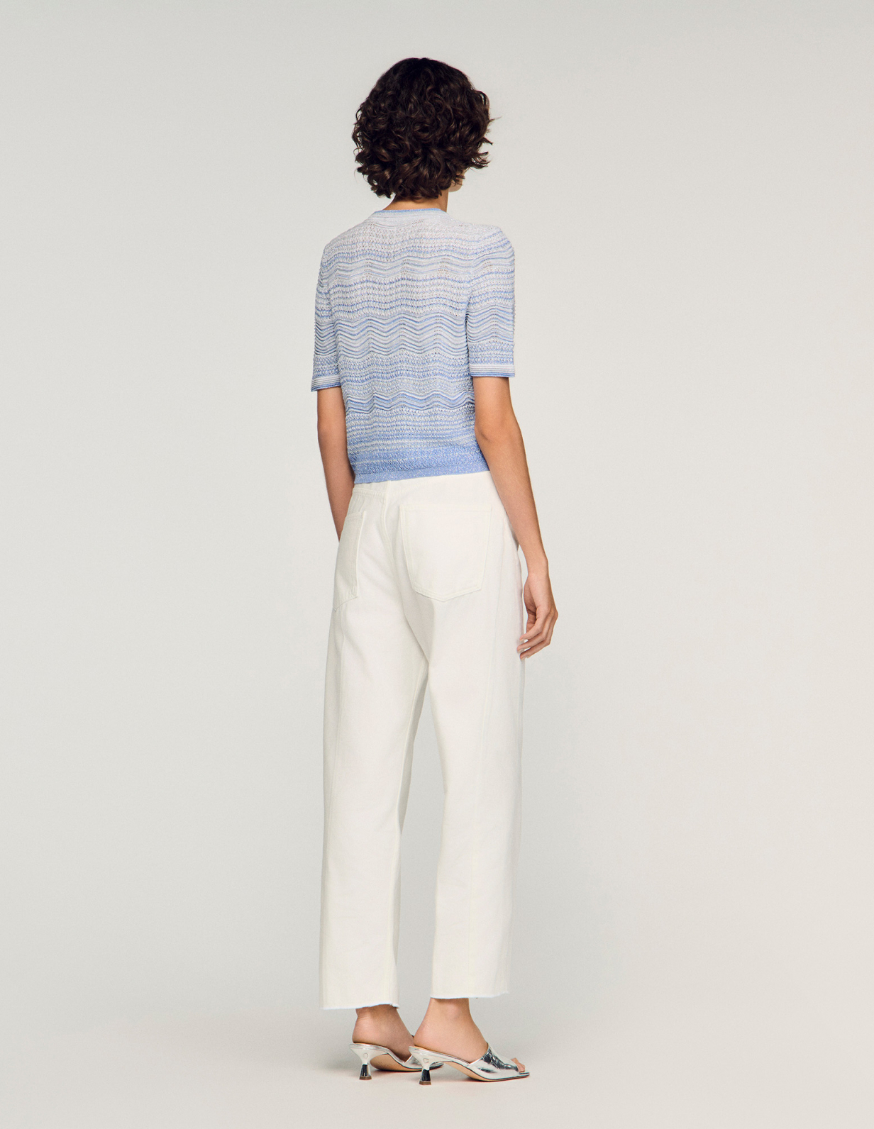 Женский вязаный кардиган с градиентным узором_5