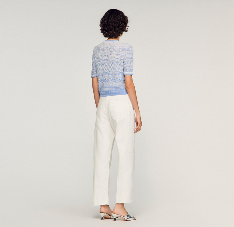 Женский вязаный кардиган с градиентным узором