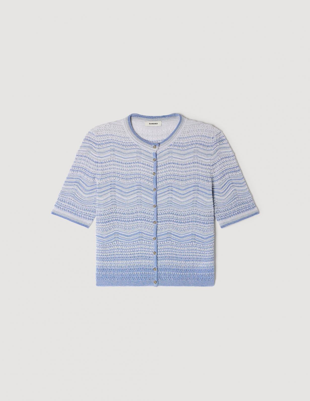 Женский вязаный кардиган с градиентным узором_6