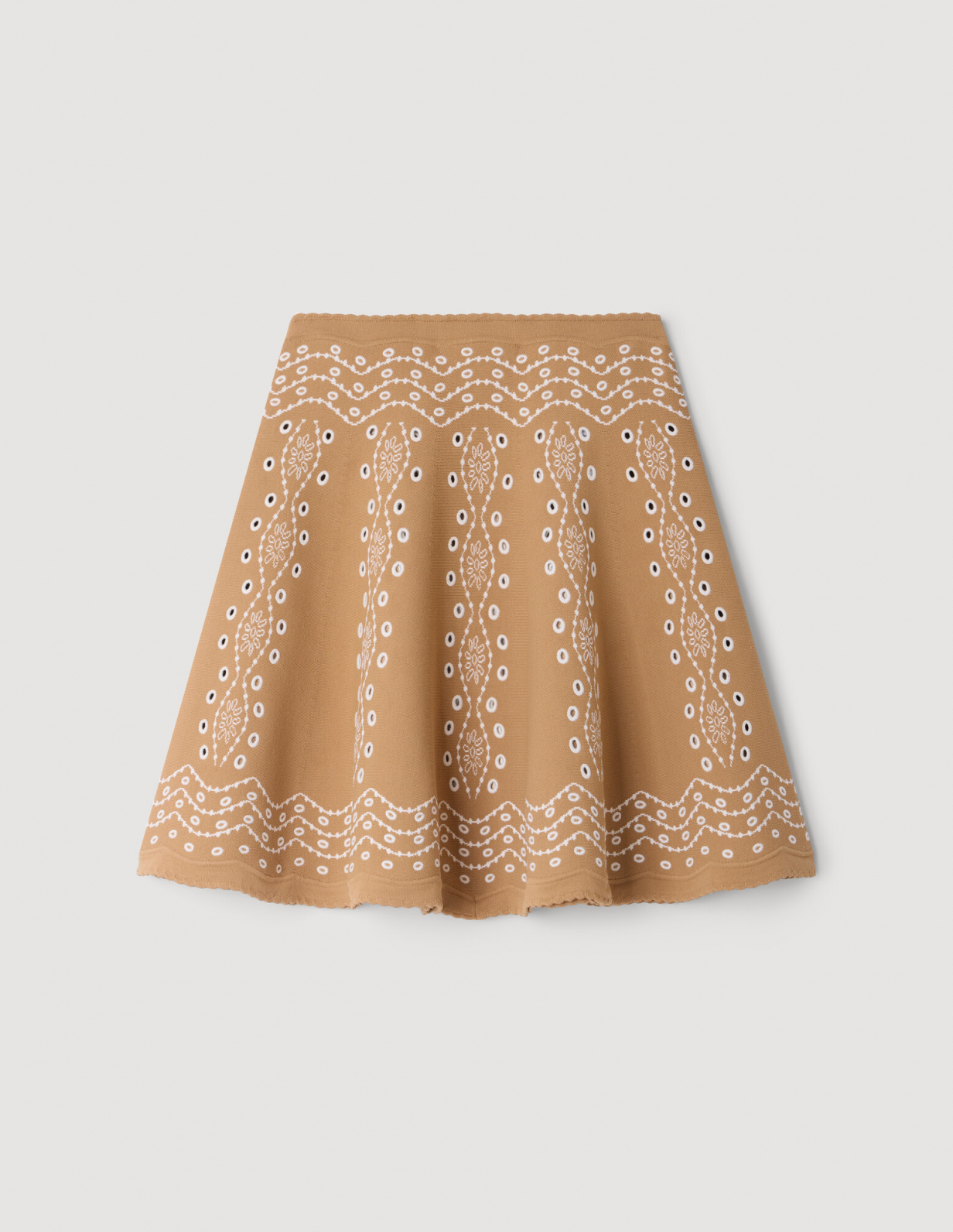 Жіноча бежева спідниця з вишивкою_1