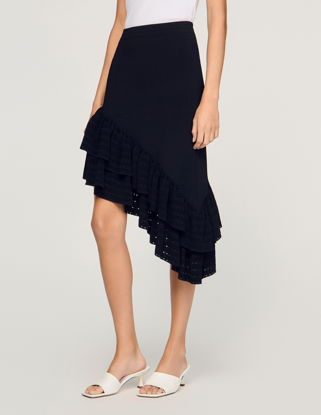 Женская асимметричная вязаная юбка_4