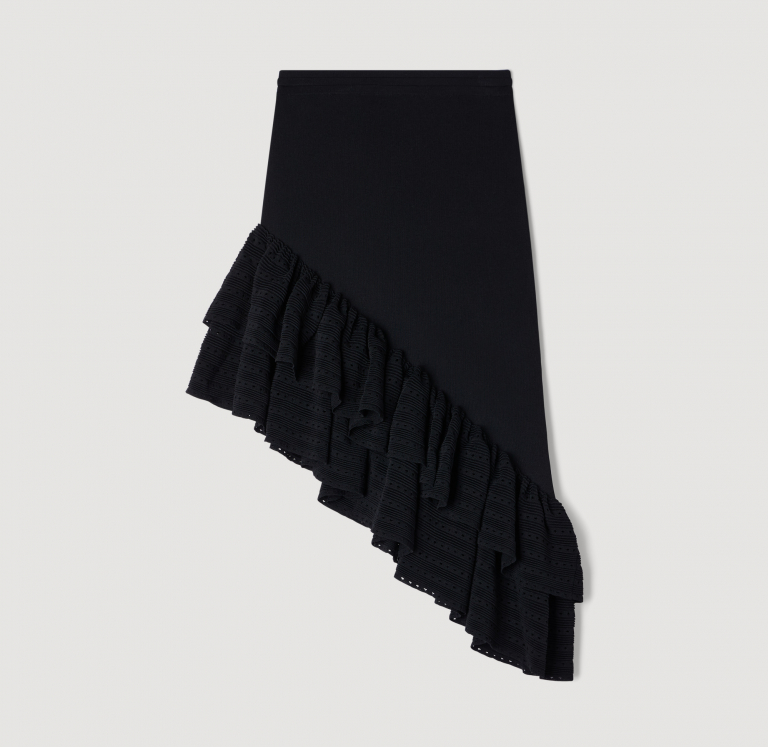 Женская асимметричная вязаная юбка