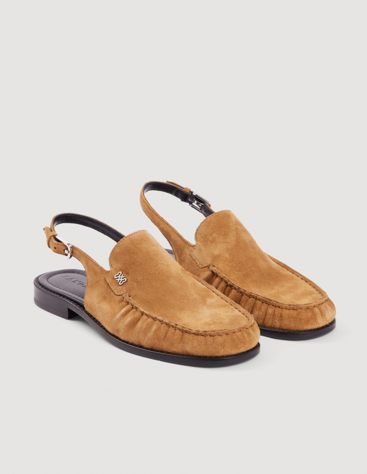 Жіночі бежеві замшеві мокасини_2