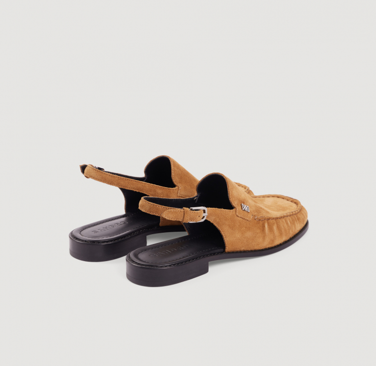 Жіночі бежеві замшеві мокасини