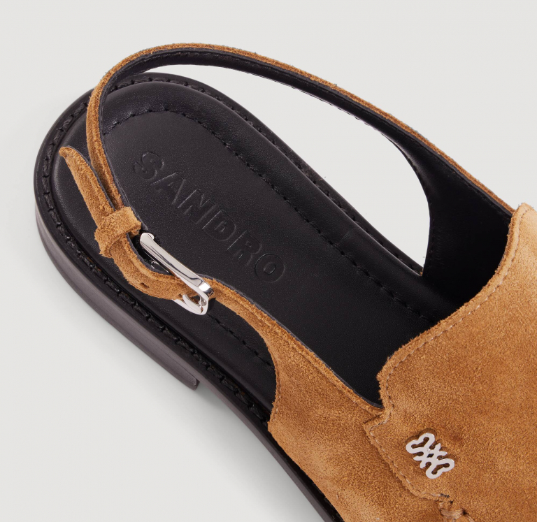 Жіночі бежеві замшеві мокасини