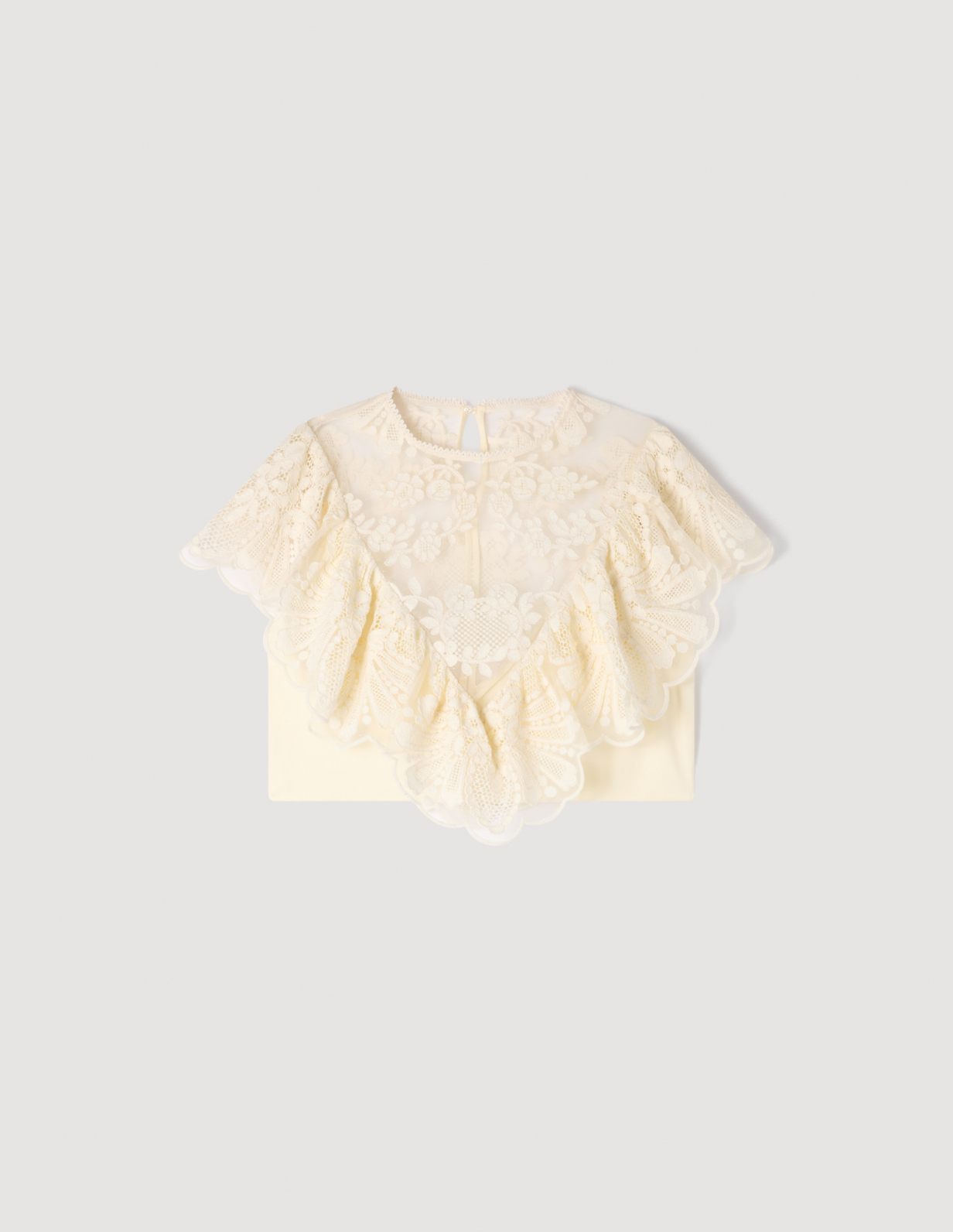 Жіночий топ із гіпюру з квіткоми візерунком_6