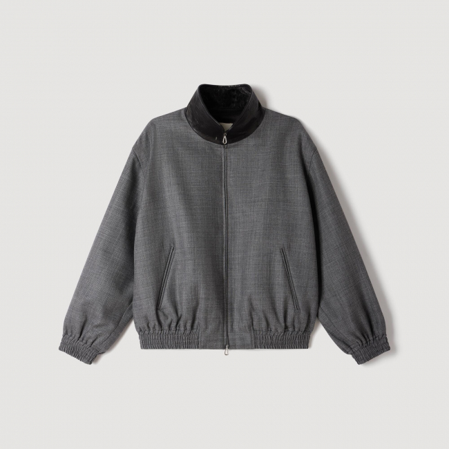 Жіноча куртка oversize зі шкіряним коміром