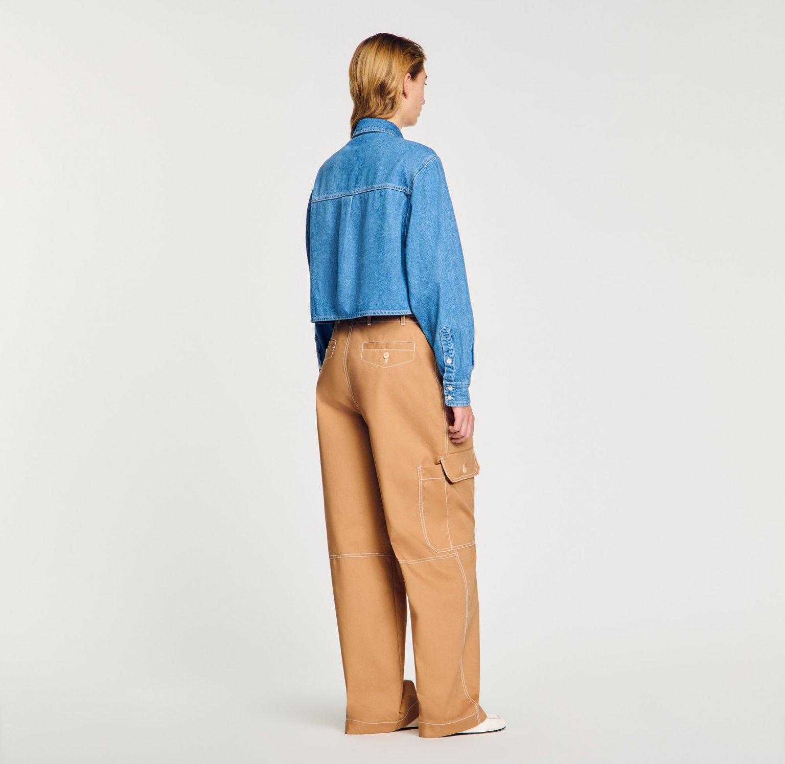 Жіноча коротка джинсова сорочка_5