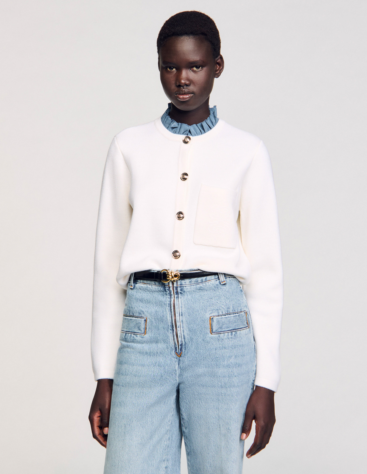 Жіночий чорний ремінь з вишуканою пряжкою_2