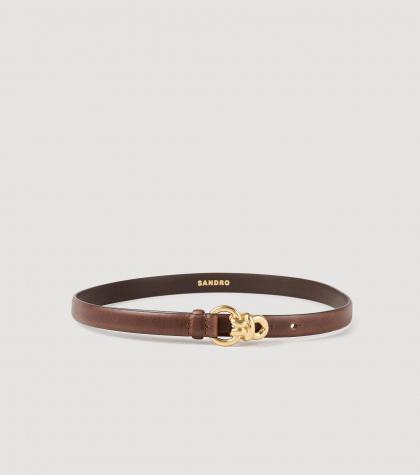 Жіночий коричневий ремінь з вишуканою пряжкою