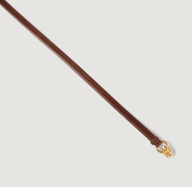 Жіночий коричневий ремінь з вишуканою пряжкою