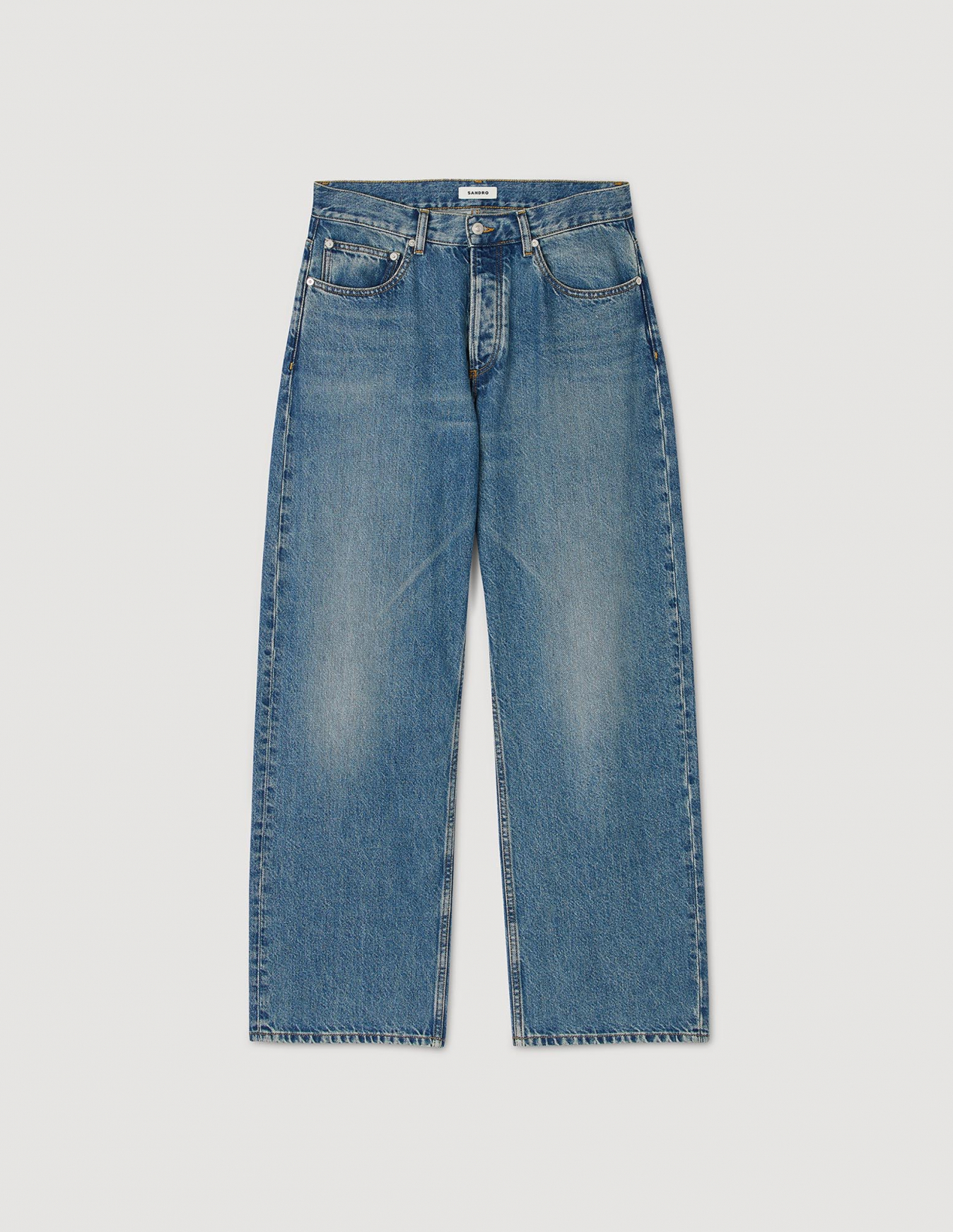 Мужские синие свободные джинсы_6