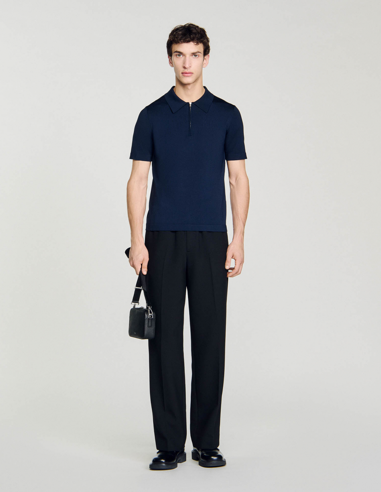 Трикотажне поло з воротом на блискавці_1