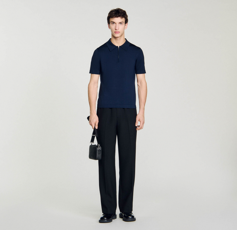 Трикотажне поло з воротом на блискавці