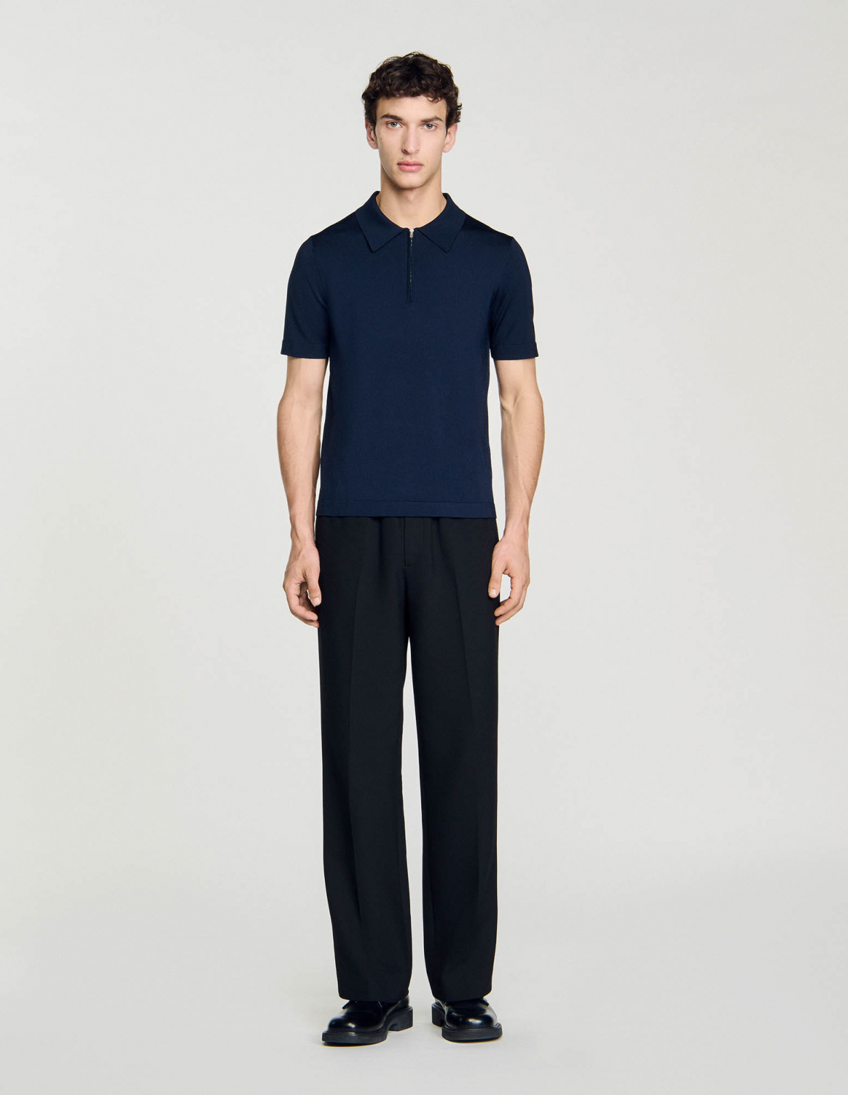 Трикотажне поло з воротом на блискавці_2