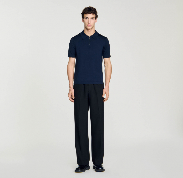 Трикотажне поло з воротом на блискавці