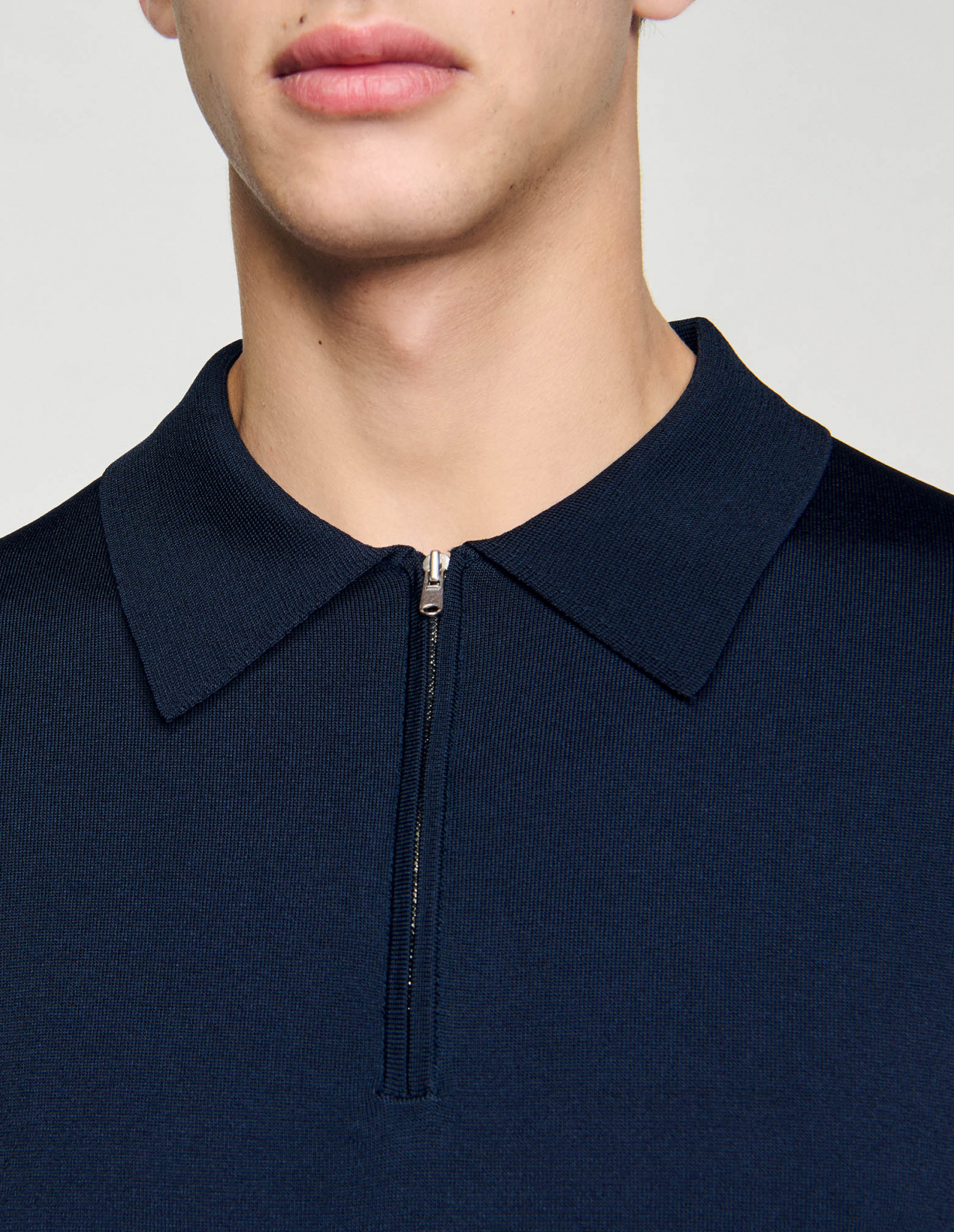 Трикотажне поло з воротом на блискавці_3