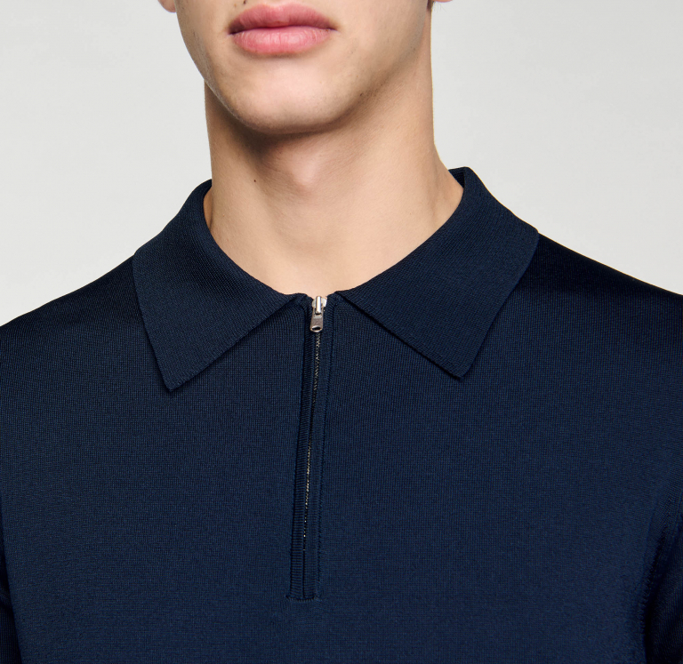 Трикотажне поло з воротом на блискавці