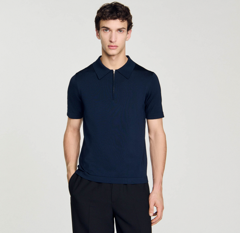 Трикотажне поло з воротом на блискавці