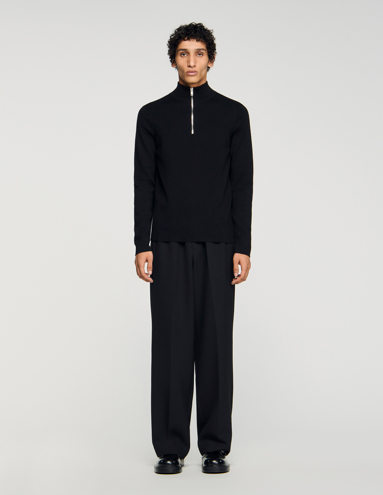 Мужской черный светиер с застежкой-молнией_2