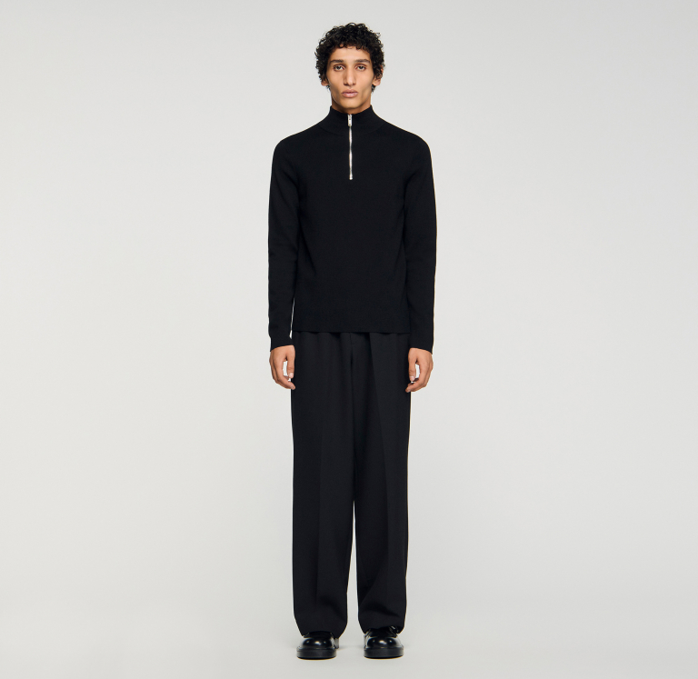 Мужской черный светиер с застежкой-молнией