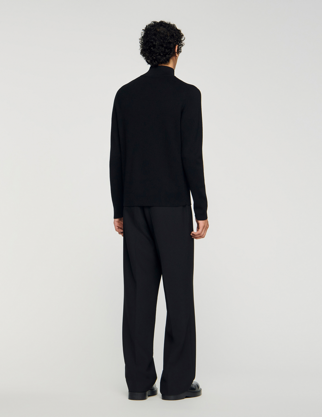 Мужской черный светиер с застежкой-молнией_5