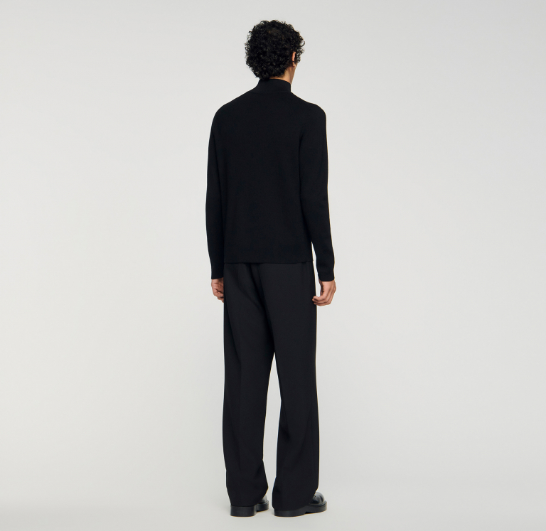 Мужской черный светиер с застежкой-молнией