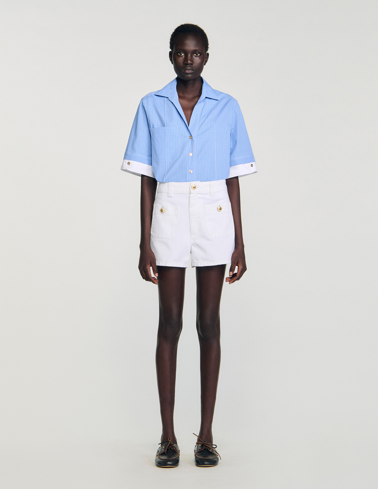 Жіночі білі джинсові шорти_2