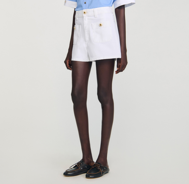 Жіночі білі джинсові шорти