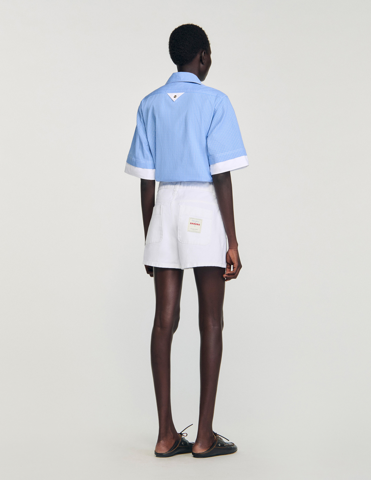 Жіночі білі джинсові шорти_5